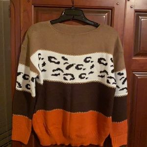 Multi color Leopard print Sweater